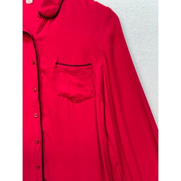 Brooks Brothers Women's Fleece Button Up Shirt Long Sleeve Size 6 Red Pocket - Picture 8 of 13